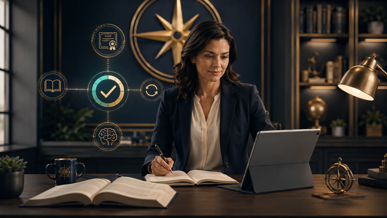 A professional completing continuing education activities to maintain and renew a license.